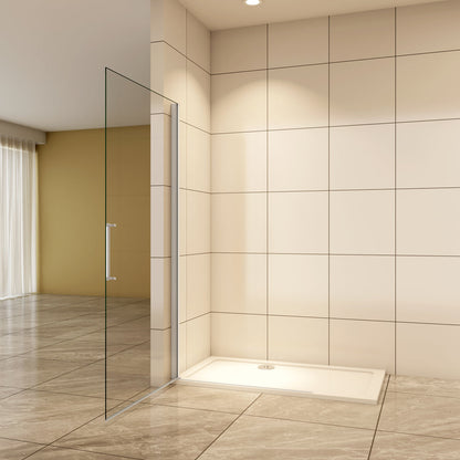 Duschkabine Walk In Duschwand Duschtür 76 cm Drehtür 5mm Glas Aica