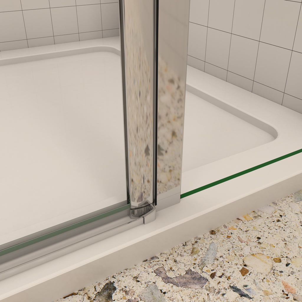 Walk In Duschtür 76 x H.195 cm Drehtür 6mm NANO Glas Duschkabine Aica