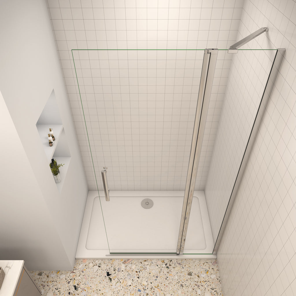 Duschkabinen Duschabtrennung 76 cm Glas Walk In Duschtür Drehtür Duschkabine Aica