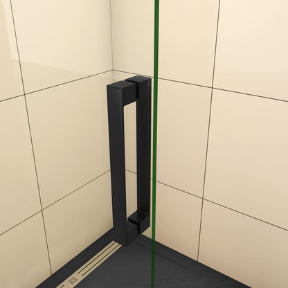 Duschkabine Walk In Duschwand Duschtür 76 cm Drehtür 8mm Glas Aica