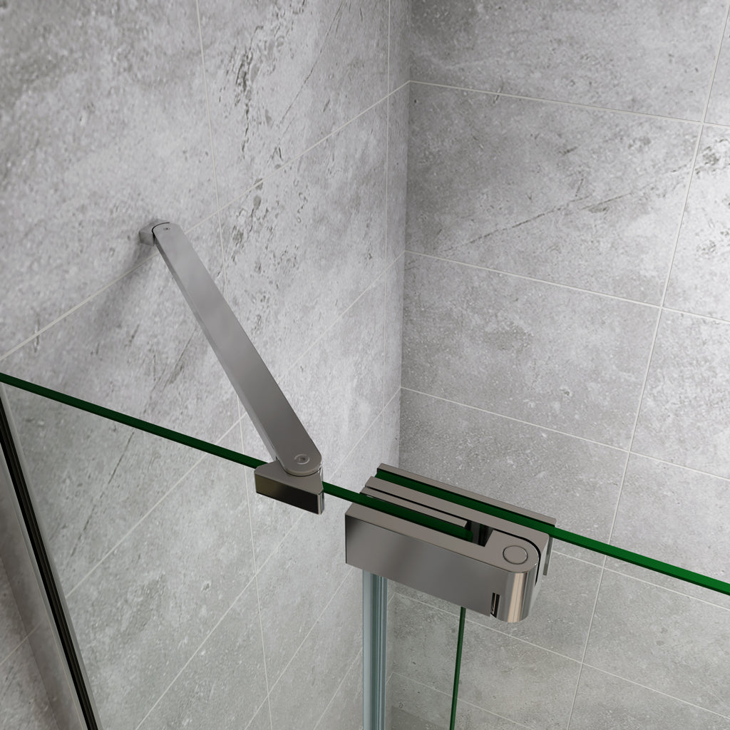 Walk In Duschtür 96 x H.195 cm Drehtür 8mm NANO Glas Duschkabine