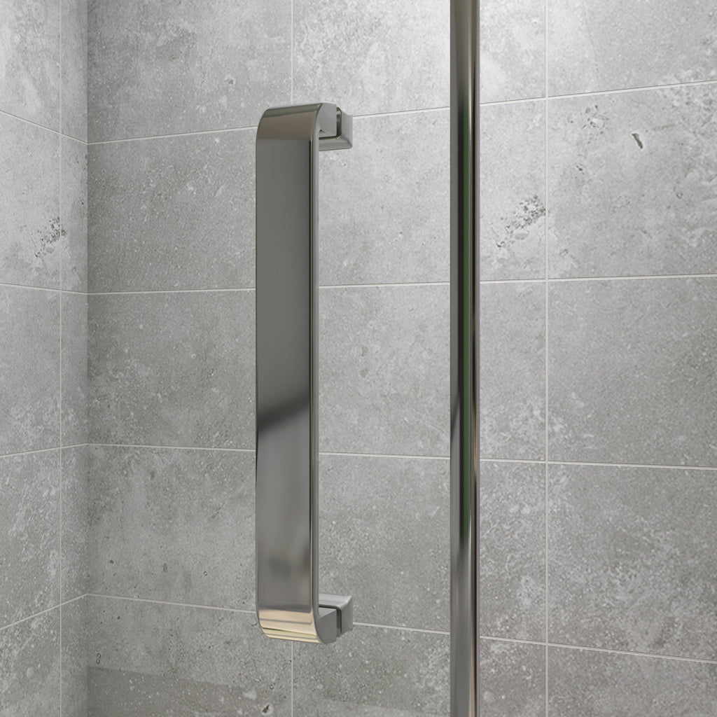 Duschkabine Walk In Duschwand Duschtür 96 cm Drehtür 8mm NANO Glas Aica