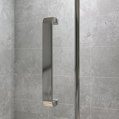 Duschkabine Walk In Duschwand Duschtür 96 cm Drehtür 8mm NANO Glas Aica