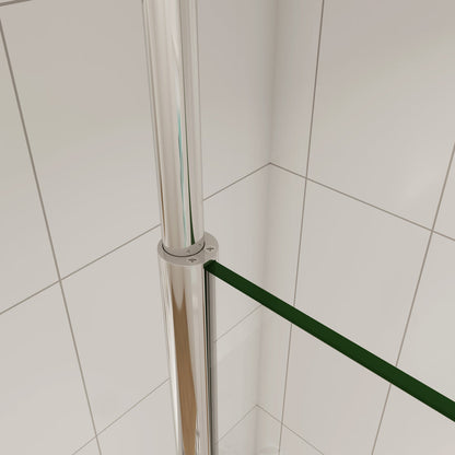 Walk In Duschwand 140 cm H.200 cm Offen 8mm Glas + Splitterschutzfolie Duschkabine Dusche