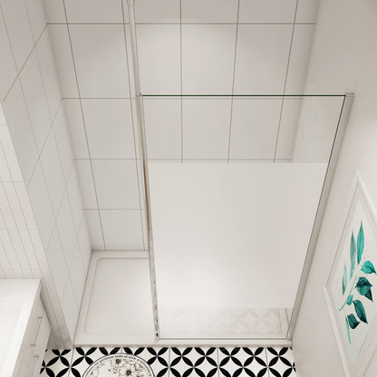 Duschkabine Walk In Duschwand 80 cm Offen Dusche Stützstange 8mm Glas + Splitterschutzfolie