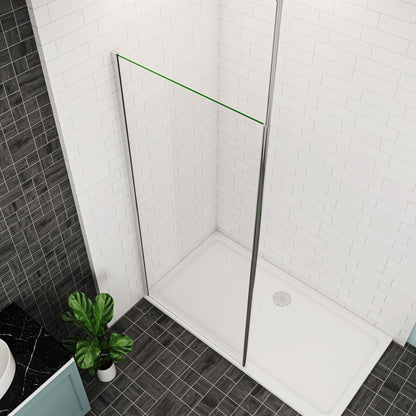 90 x H.200 cm Offen Duschabtrennung 8mm NANO Glas Walk In Duschwand Dusche