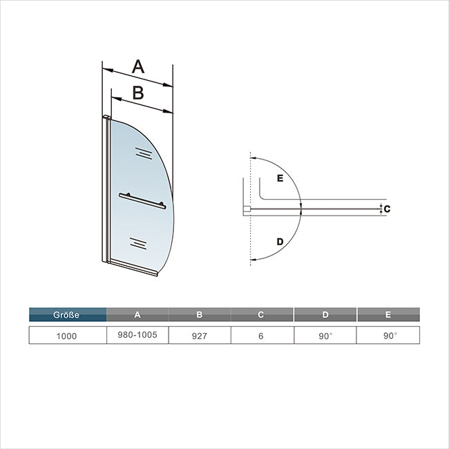 Duschkabine Badewannenaufsatz Glas