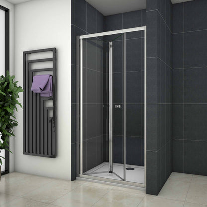 70cm 76cm 100cm Duschabtrennung Duschwand Klapp-/Falttür Duschkabine Echtglas