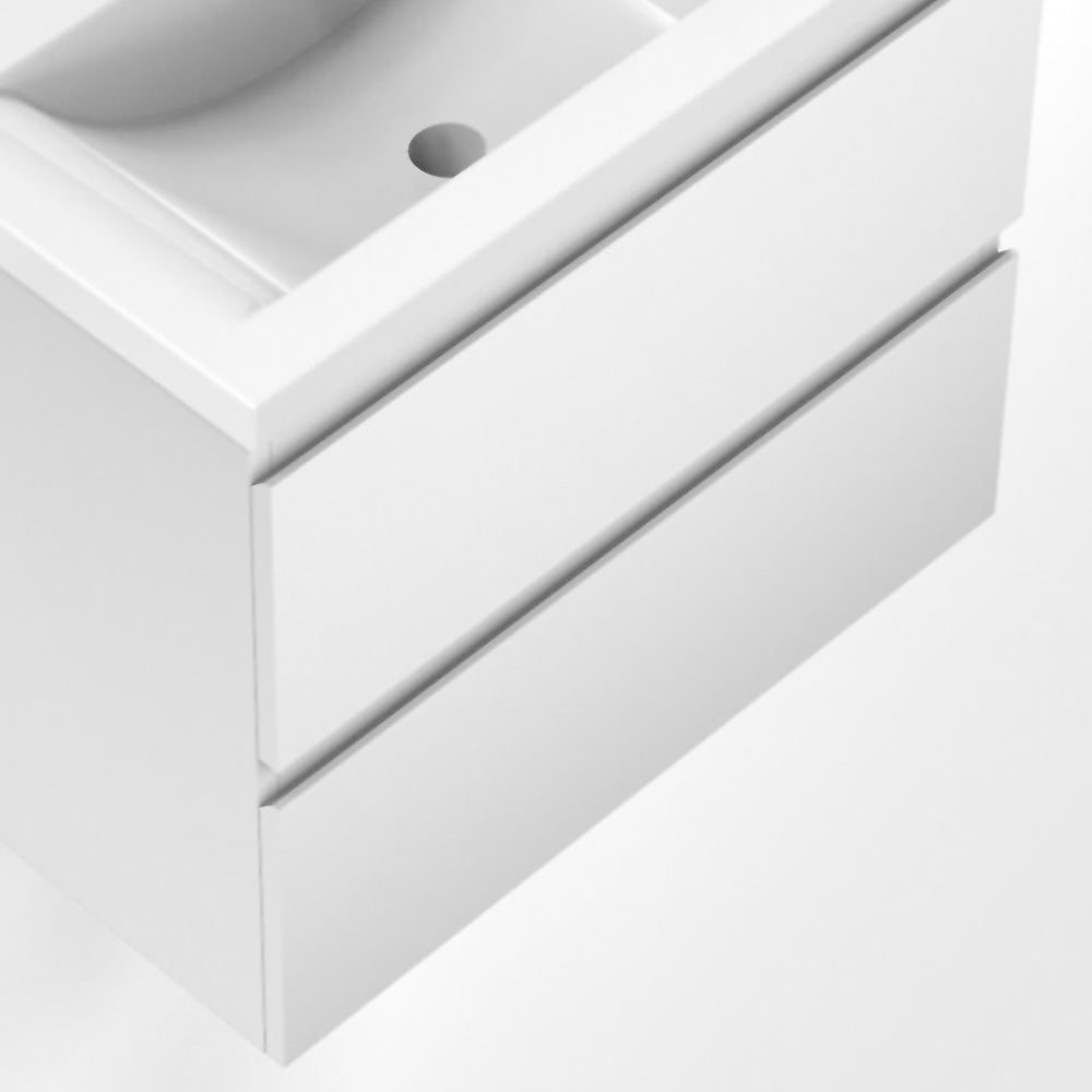 Badmöbel Set CARMEN 50 cm Weiß Waschbecken mit Unterschrank Waschtisch Keramikbecken