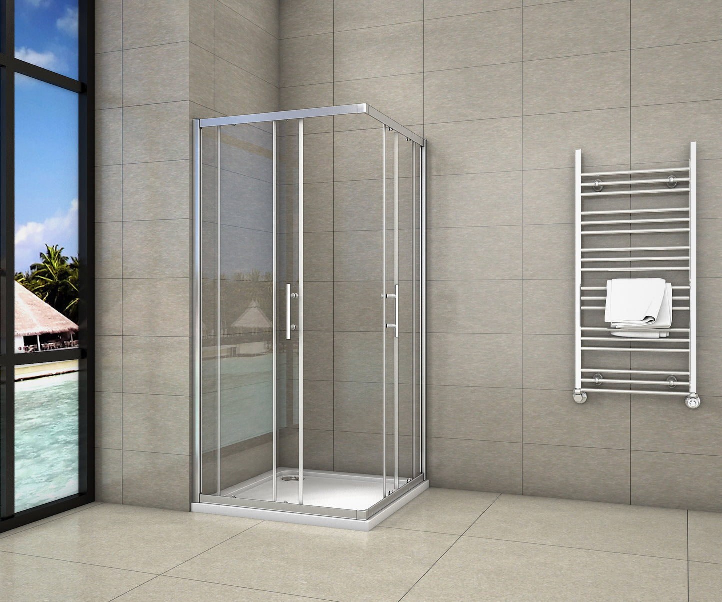 Duschkabine Falttür Drehfalttür Glas