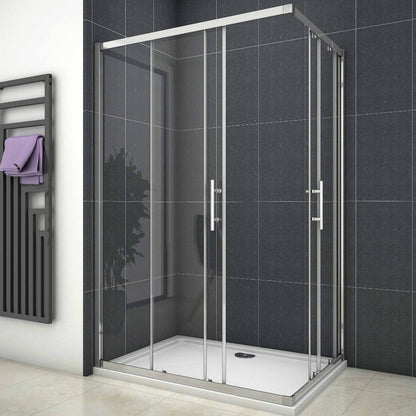 Duschkabine Eckeinstieg Schiebetür Eckdusche Glas Höhe: 185cm
