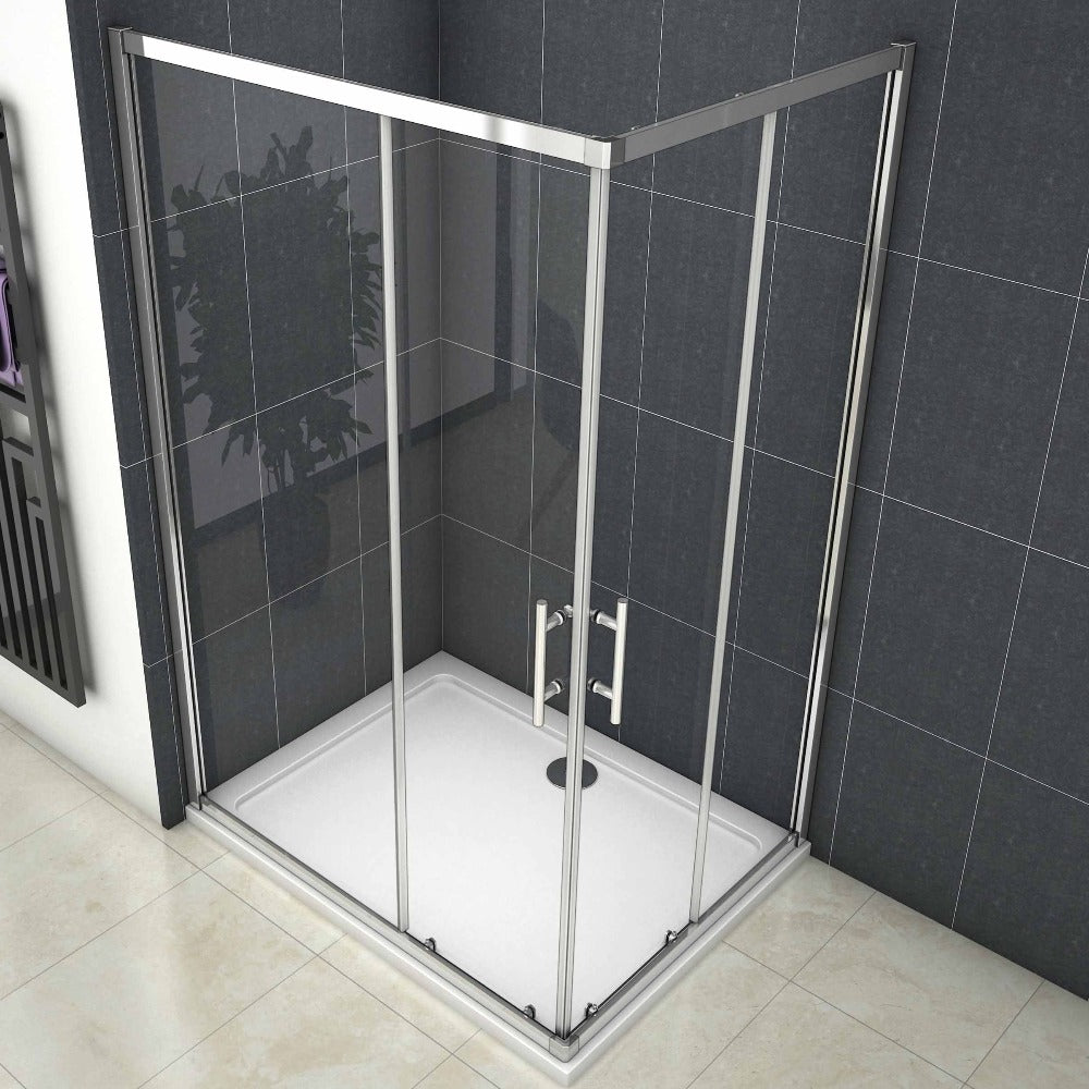 Duschkabine Eckeinstieg Schiebetür Eckdusche Glas Höhe: 185cm