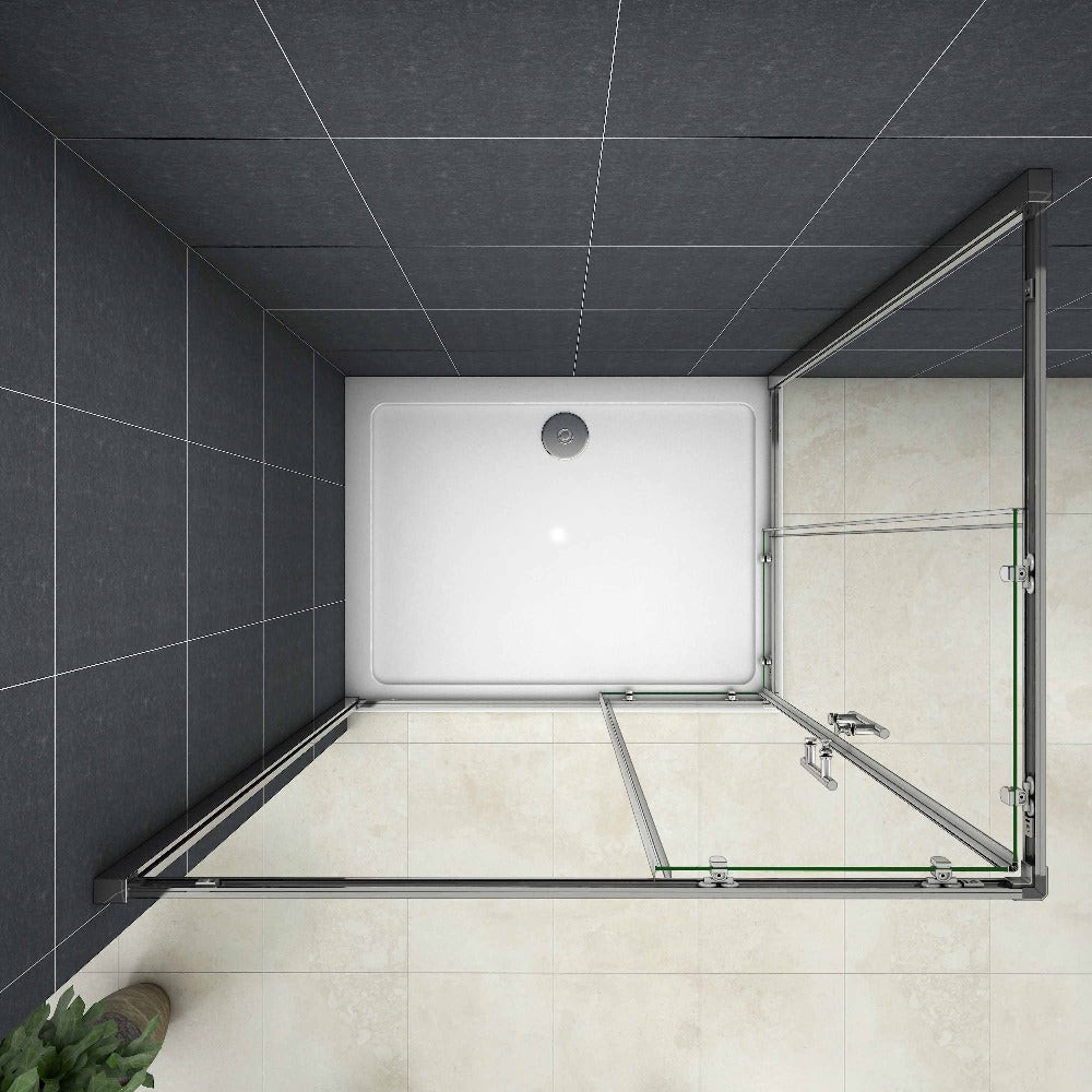 Duschkabine Eckeinstieg Schiebetür Eckdusche Glas Höhe: 185cm