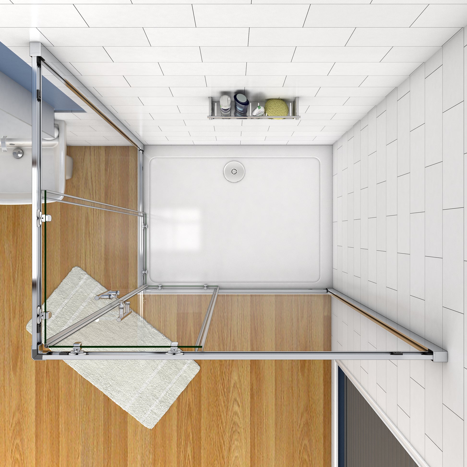 Duschkabine Eckeinstieg Schiebetür Eckdusche Glas Höhe: 195cm