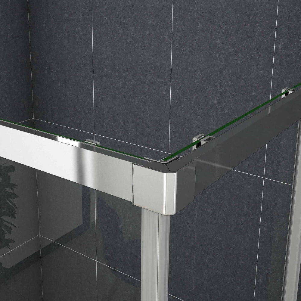 Duschkabine Eckeinstieg Schiebetür Eckdusche Glas Höhe: 185cm