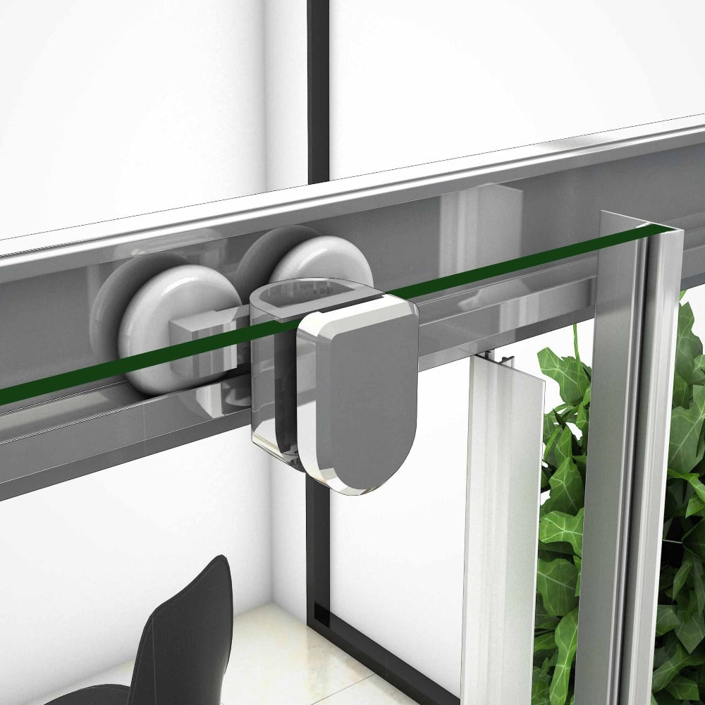 Duschkabine Eckeinstieg Schiebetür Eckdusche Glas Höhe: 185cm