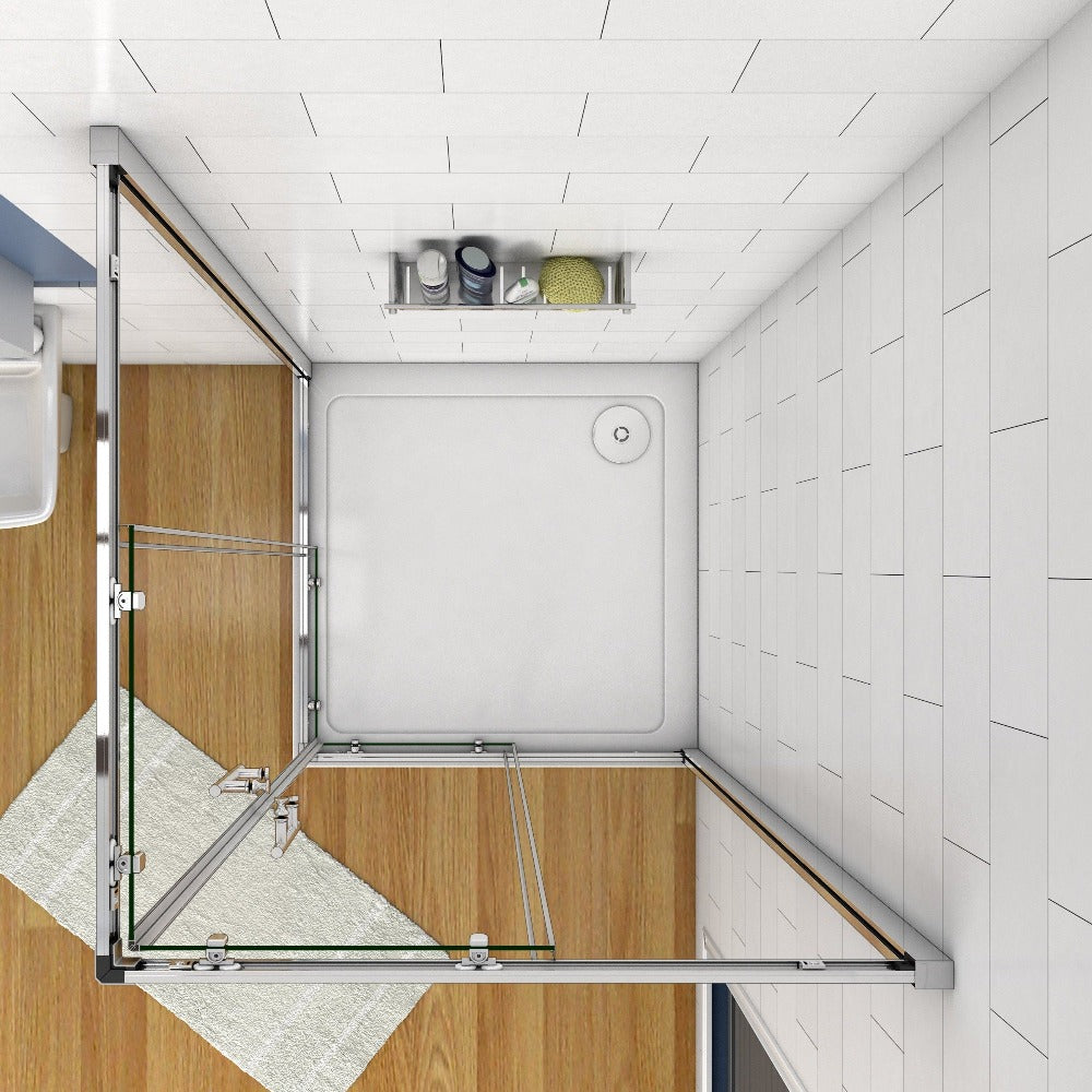 90x90 80x80 Eckeinstieg Schiebetür Eckdusche Duschkabine Glas Höhe: 185cm