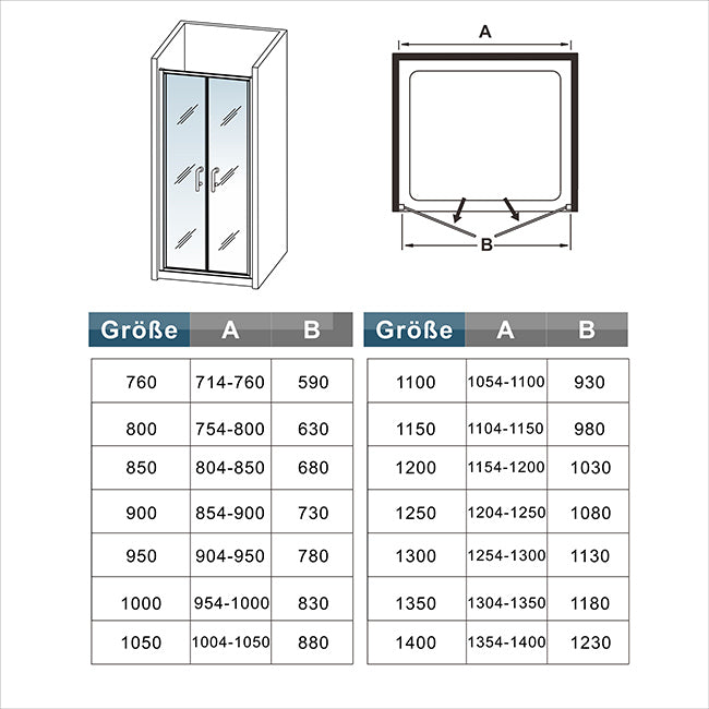 Duschabtrennung Nischentür Pendeltür Duschtür Schwingtür Duschkabine