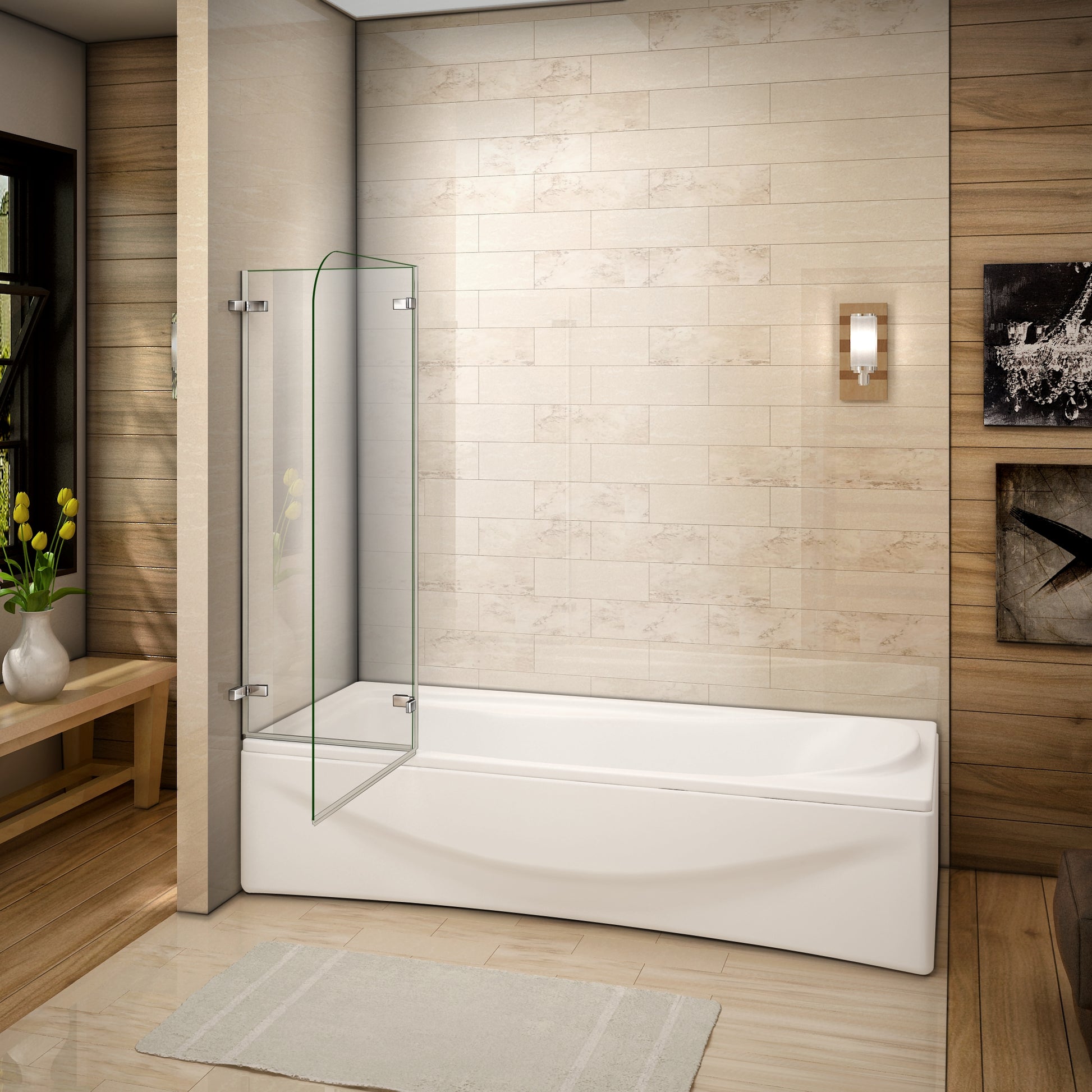 Duschabtrennung Badewannenaufsatz Glas