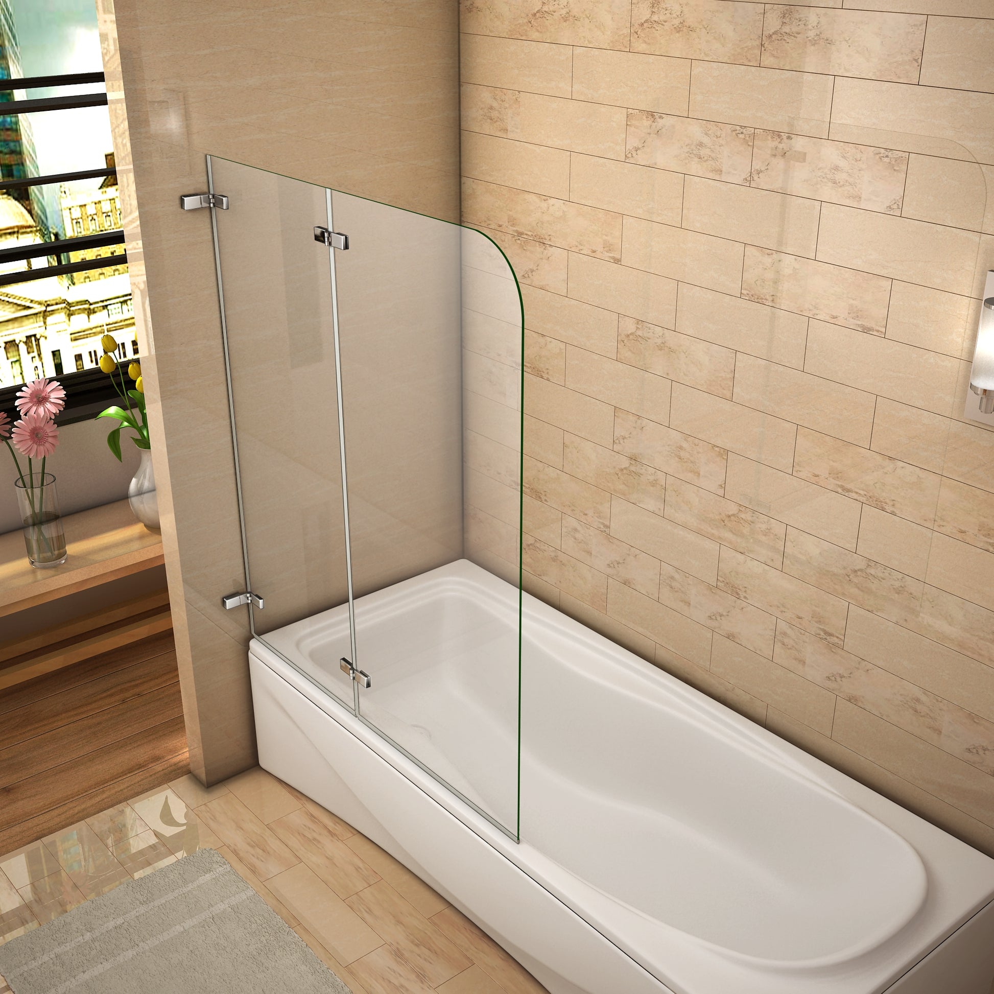 Duschabtrennung Badewannenaufsatz Glas