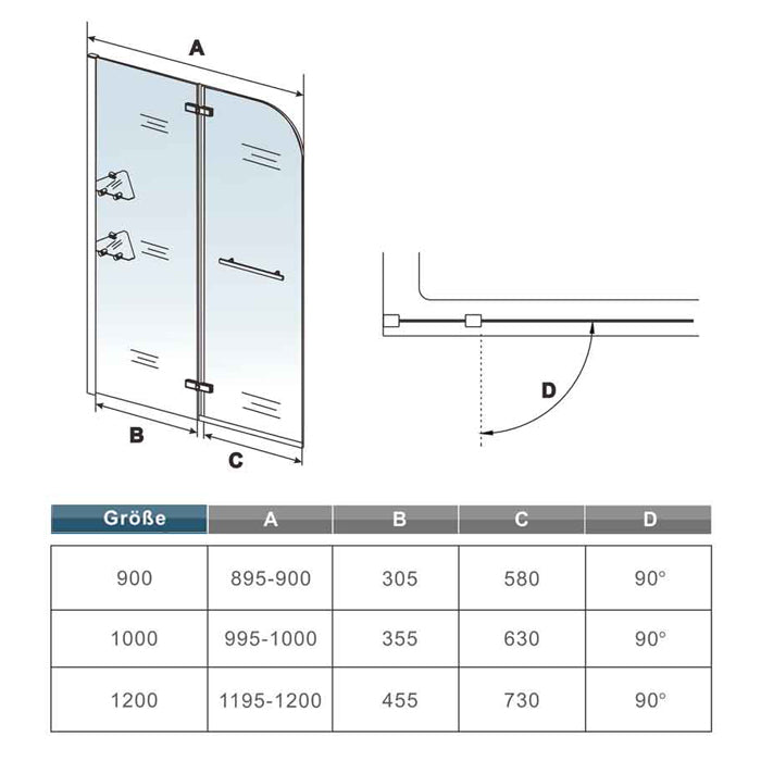 Duschkabine Badewannenaufsatz Glas