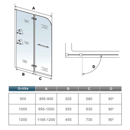 Duschkabine Badewannenaufsatz Glas