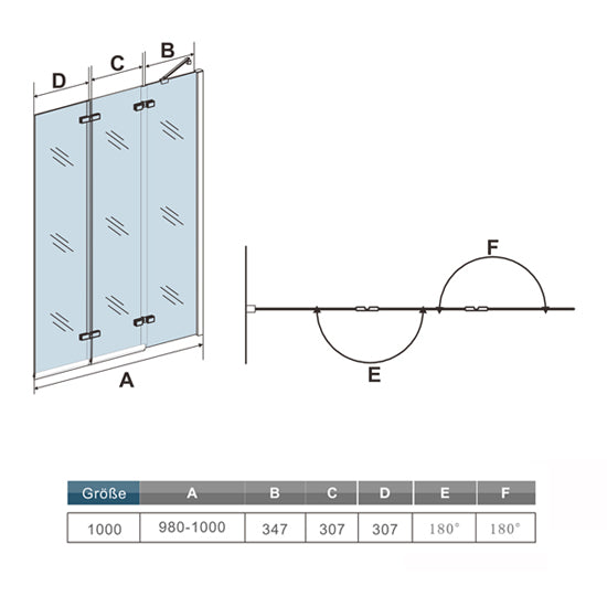 Duschabtrennung Badewannenaufsatz Glas