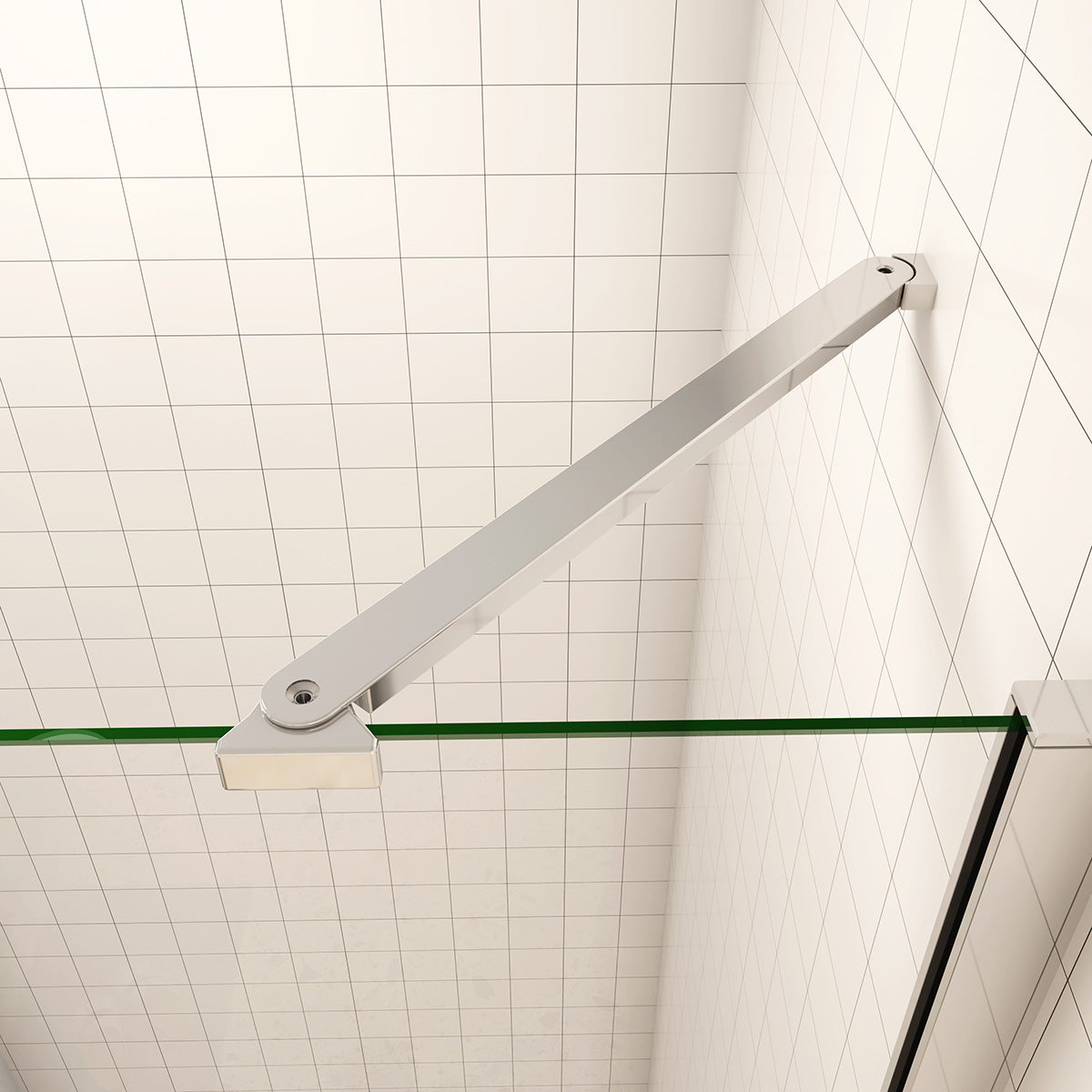 90 x 185 cm Dusche Drehtür mit Festteil Nische Duschkabine NANO Glas