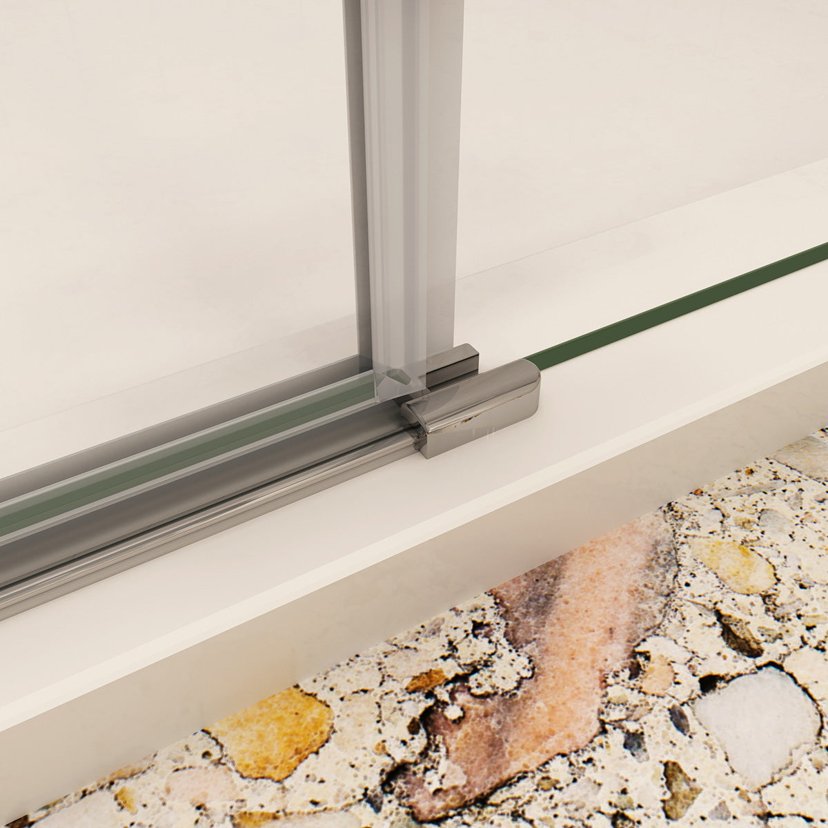 90 x 185 cm Dusche Drehtür mit Festteil Nische Duschkabine NANO Glas