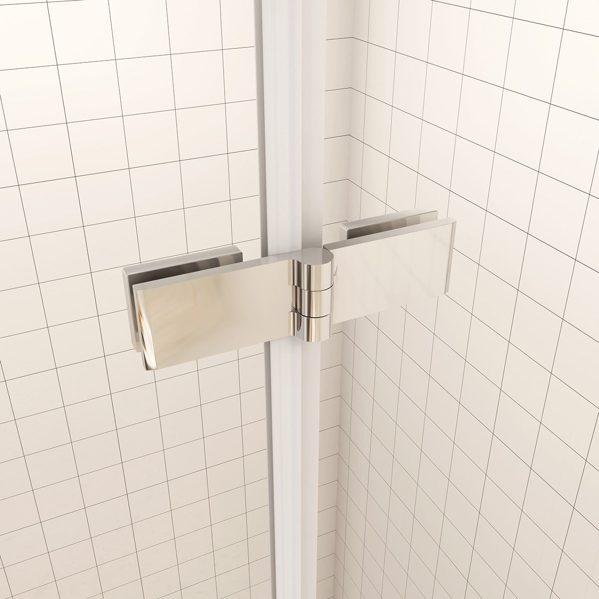 90 x 185 cm Dusche Drehtür mit Festteil Nische Duschkabine NANO Glas