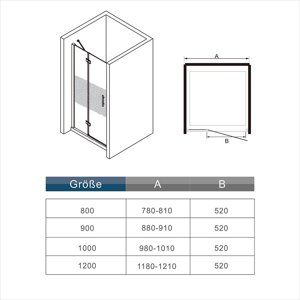 Duschkabine Falttür Drehfalttür Glas