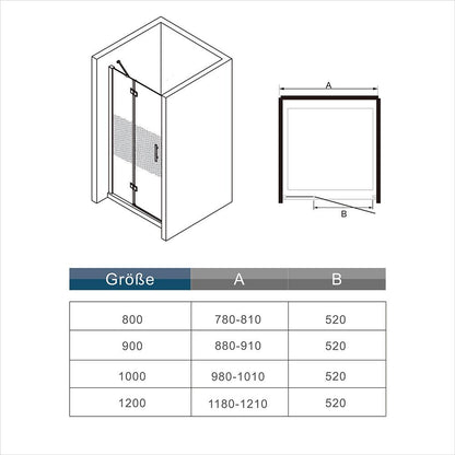 Duschkabine Falttür Drehfalttür Glas