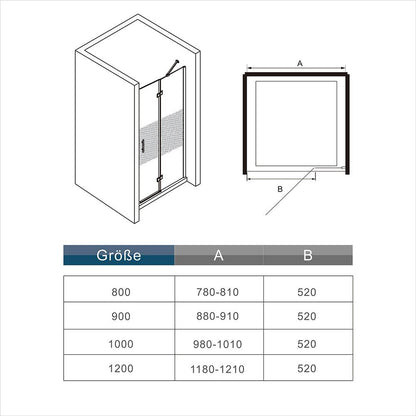 Duschkabine Falttür Drehfalttür Glas