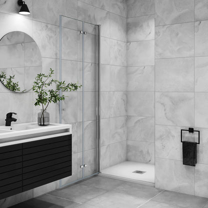 Dusche Falttür Glas 80 cm Dreh-Falttür 2-teilig für Nische H.197 cm