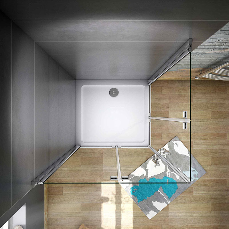 90x90 80x80 Eckeinstieg Falttür Eckdusche Duschkabine Drehfalttür Glas Höhe: 185cm