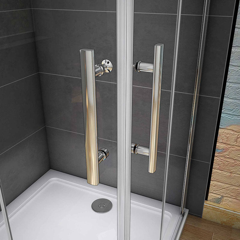 90x90 80x80 Eckeinstieg Falttür Eckdusche Duschkabine Drehfalttür Glas Höhe: 185cm