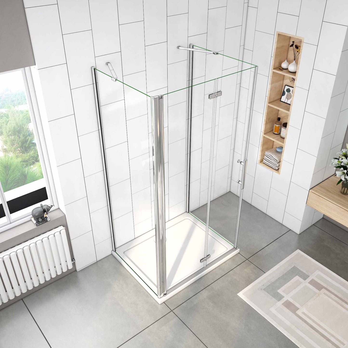 Duschkabine Falttür Drehfalttür Glas