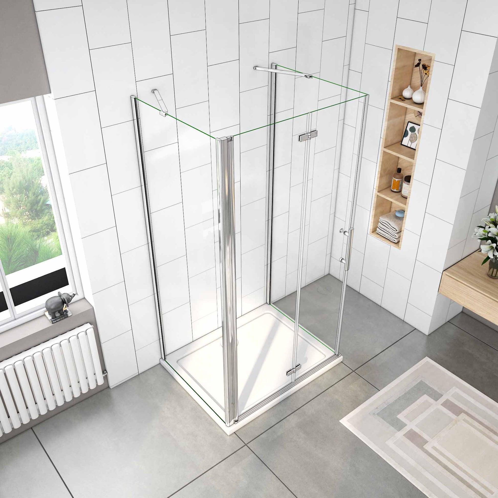 Duschkabine Falttür Drehfalttür Glas