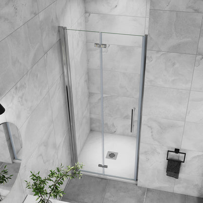 Dusche Falttür Glas 80 cm Dreh-Falttür 2-teilig für Nische H.197 cm