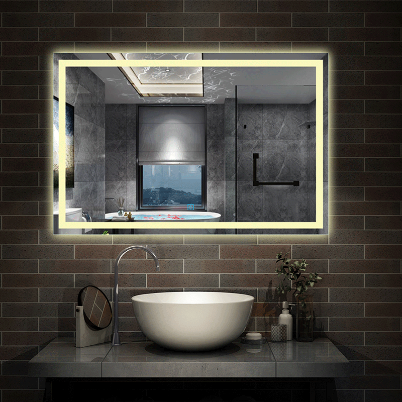 LED Badspiegel 80-120 cm Warmweiß Wandspiegel mit Beleuchtung EINZEL Touch Beschlagfrei