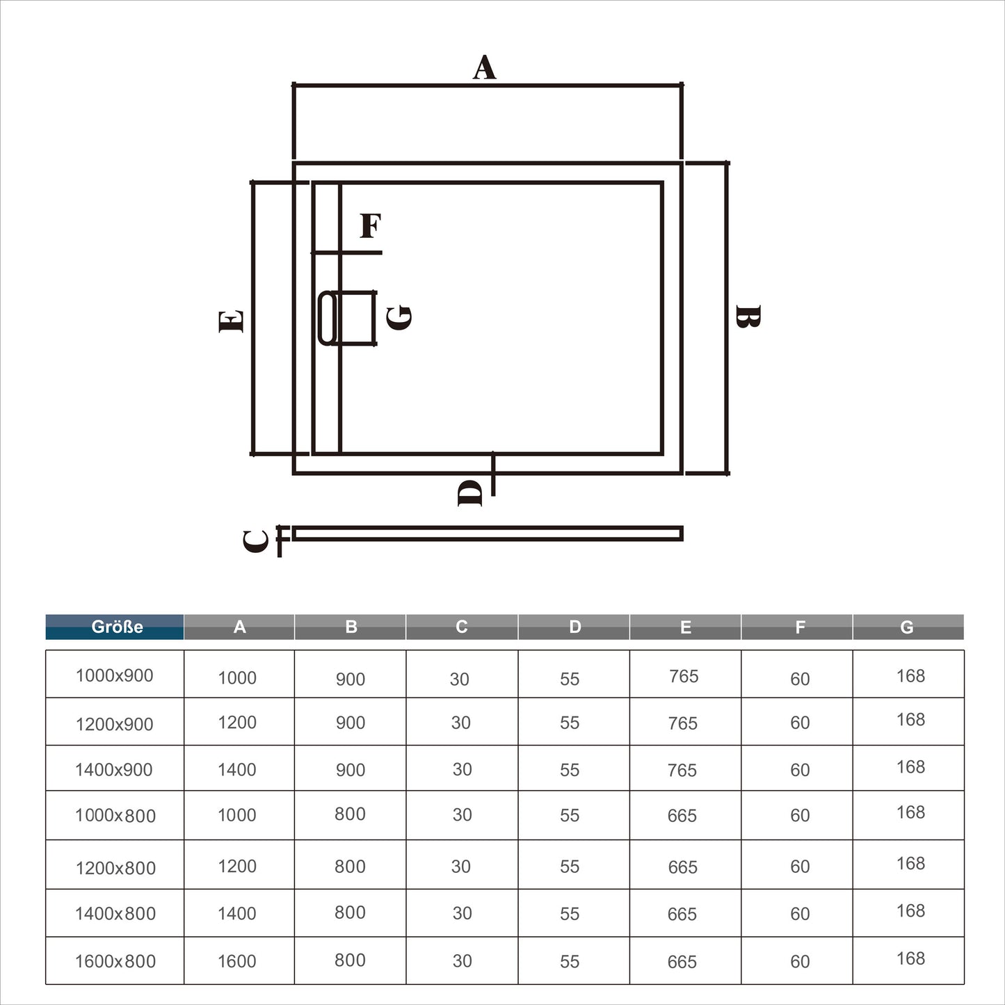 Rechteck Duschtasse Stein-Effekt Duschwanne Für Duschkabine Schwarz