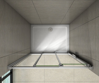 120x195cm Duschabtrennung Duschwand Schiebetür Duschkabine 6mm NANO Sicherheitsglas