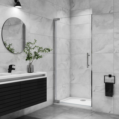 Duschkabine 100 x 185 cm Drehtür in Nische 8mm NANO Glas Dusche