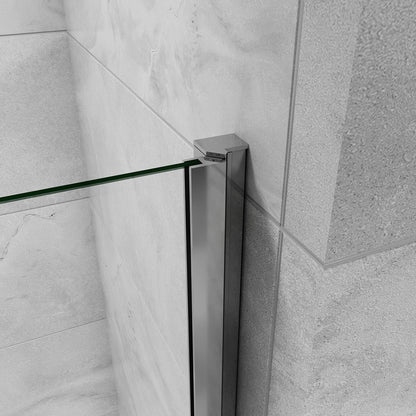 Duschkabine 100 x 185 cm Drehtür in Nische 8mm NANO Glas Dusche