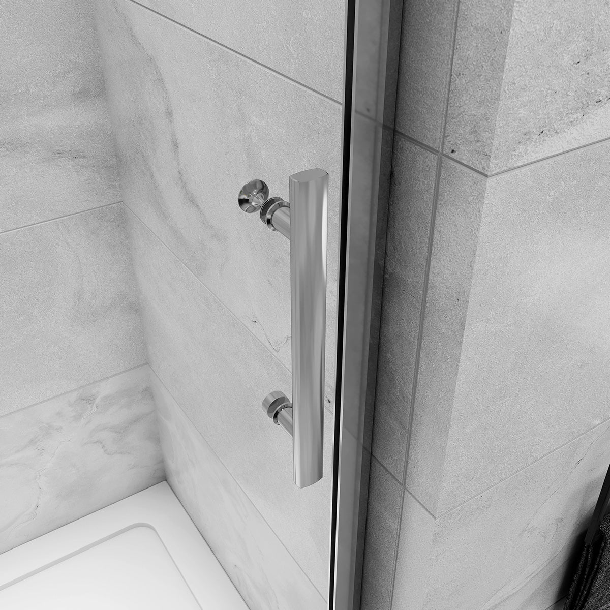 Duschkabine 100 x 185 cm Drehtür in Nische 8mm NANO Glas Dusche