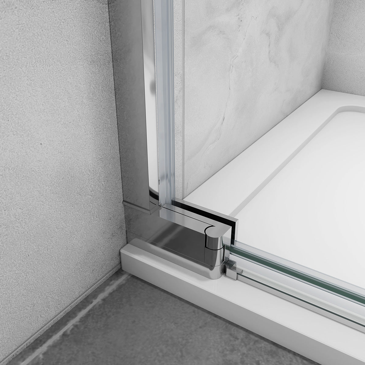 Duschkabine 100 x 185 cm Drehtür in Nische 8mm NANO Glas Dusche