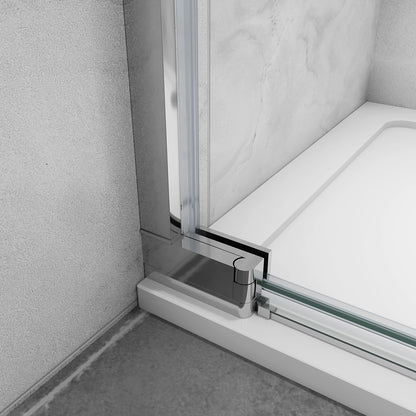 Duschkabine 100 x 185 cm Drehtür in Nische 8mm NANO Glas Dusche