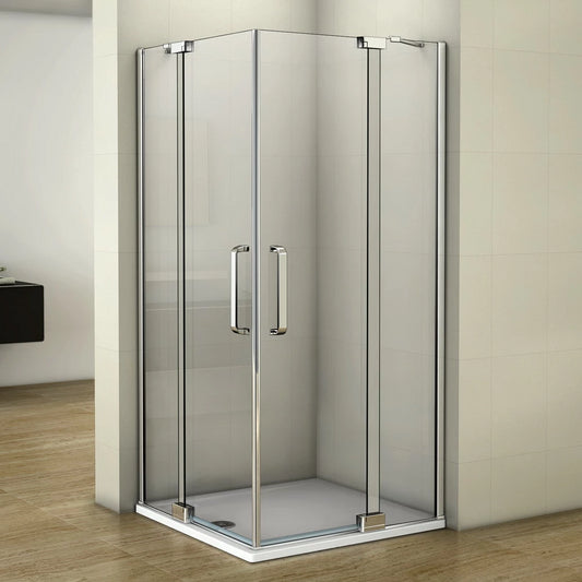 90x90 80x80 Eckeinstieg Eckdusche Duschkabine Glas Höhe: 195cm