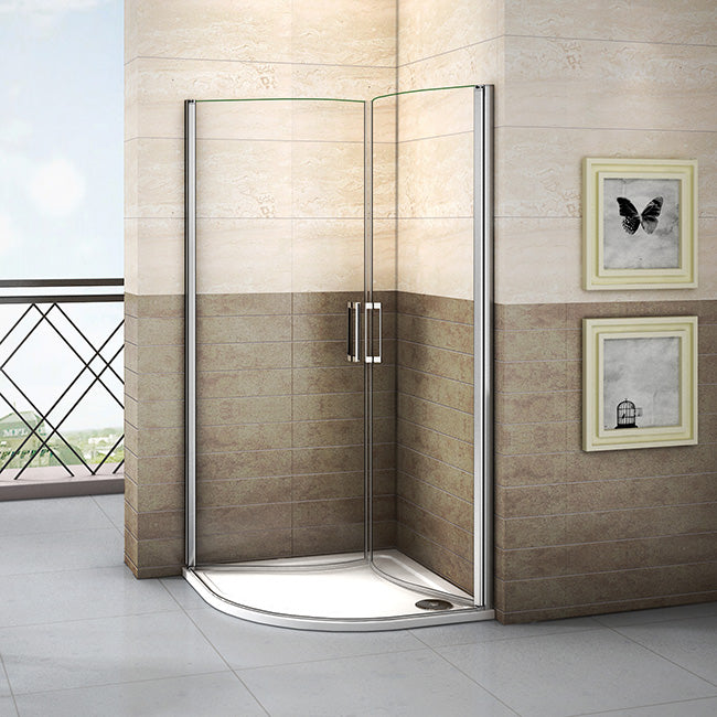 90x90 80x80 Viertelkreis rund Duschkabine Glas Höhe: 195cm