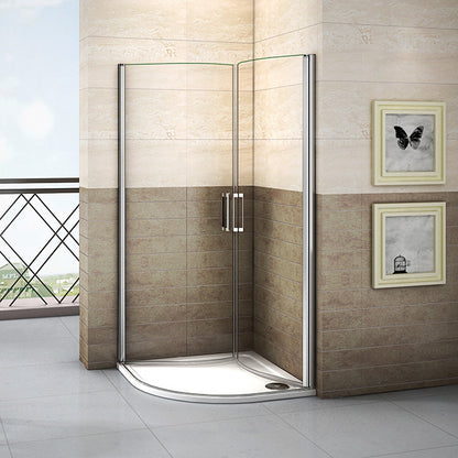 90x90 80x80 Viertelkreis rund Duschkabine Glas Höhe: 195cm